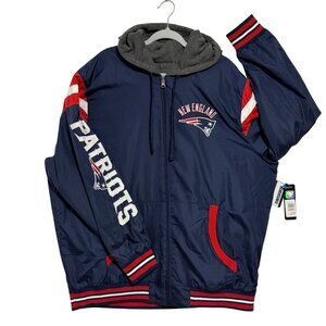 Offical NEW NFL 3XL New England Patriots Reversible Jacket Hoodie Perfect